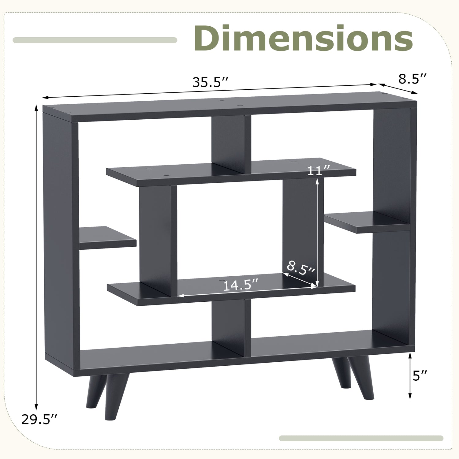 Geometric Bookcase with Anti-Tipping Kit and Storage Shelving Unit