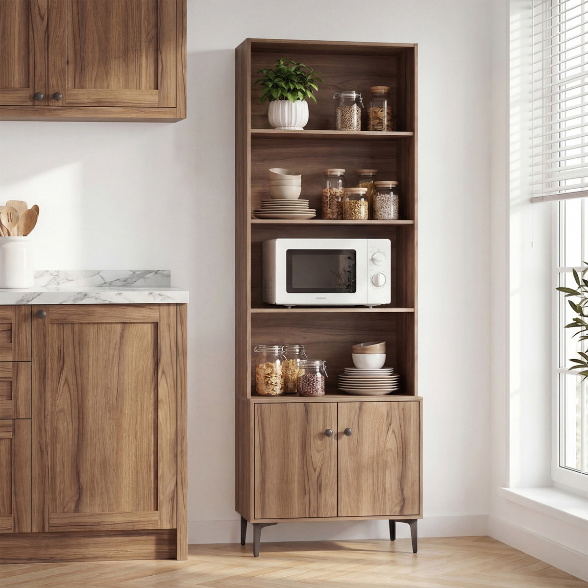 Giantex Bookshelf with Doors and 2 Anti-Tipping Kits for Home Office