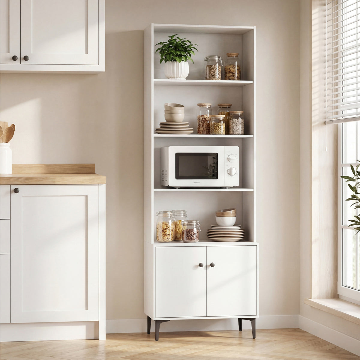 Giantex Bookshelf with Doors and 2 Anti-Tipping Kits for Home Office