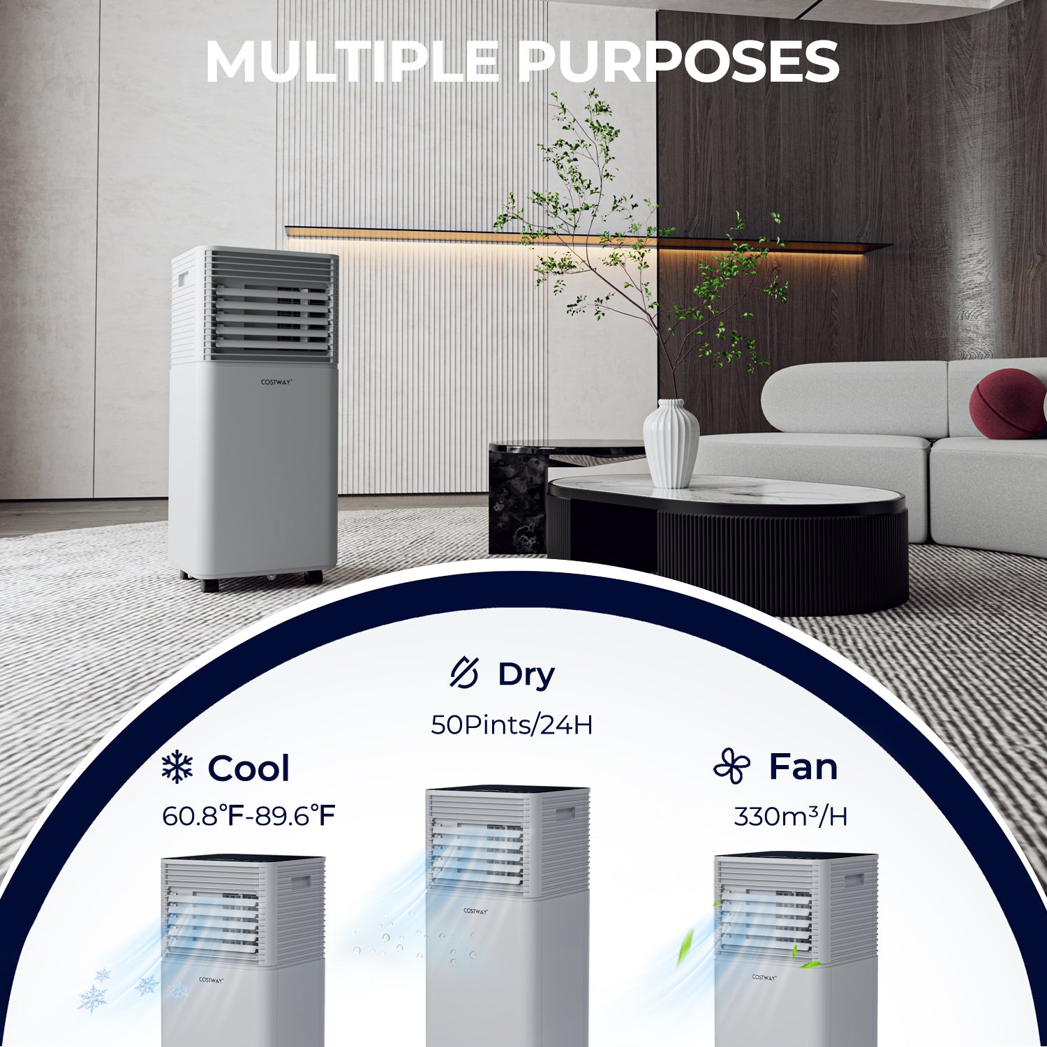 10000 BTU Air Cooler with Fan and Dehumidifier Mode