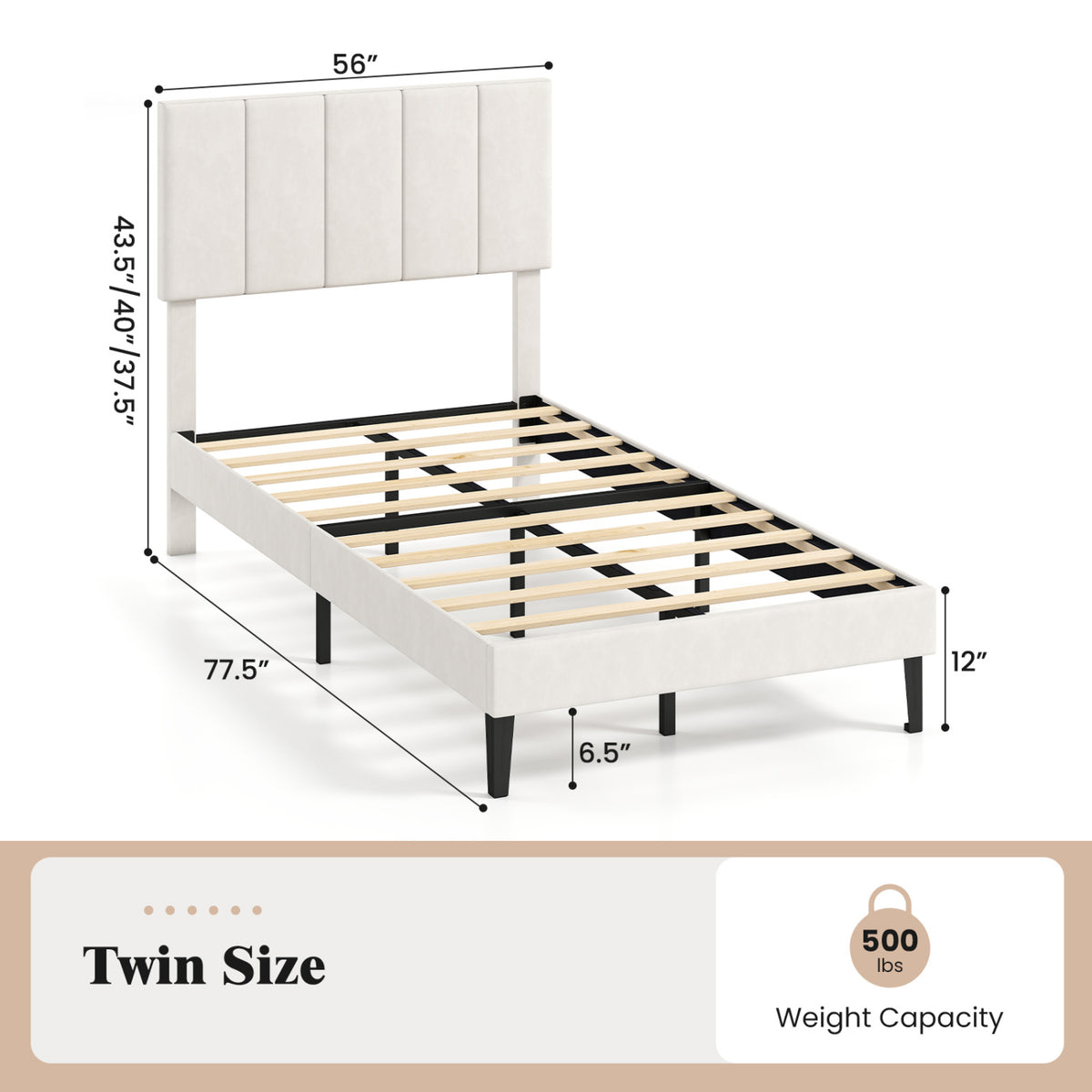 Queen Size Velvet Upholstered Platform Bed Frame