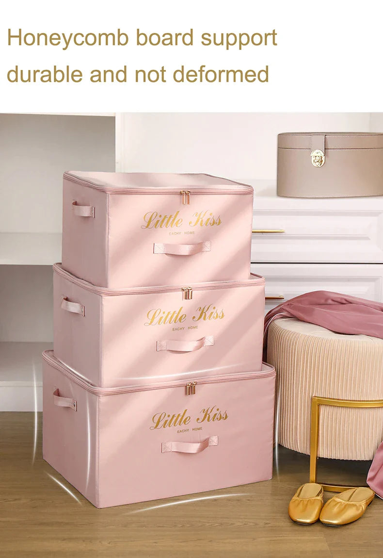 Foldable Storage Box Clothing Quilt Organizer Fabric Caja Organizadora Clothes Container Closet Home Organizer Large Capacity