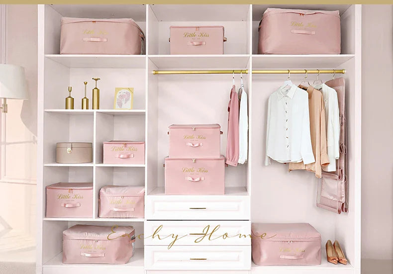 Foldable Storage Box Clothing Quilt Organizer Fabric Caja Organizadora Clothes Container Closet Home Organizer Large Capacity