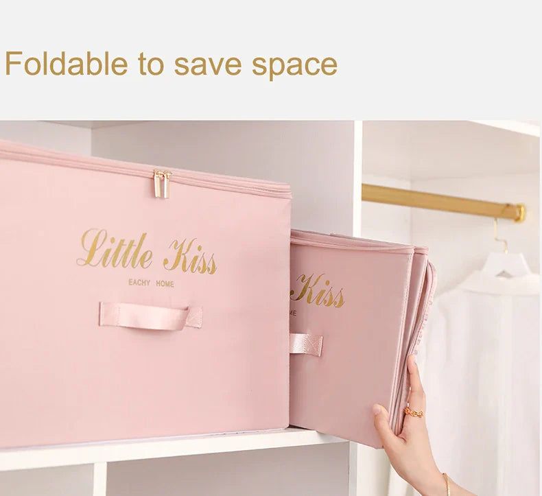 Foldable Storage Box Clothing Quilt Organizer Fabric Caja Organizadora Clothes Container Closet Home Organizer Large Capacity