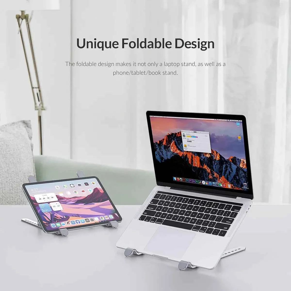 ORICO Foldable Laptop Stand Holder Riser Portable Adjustable Aluminum Notebook Stand Computer Stand 7 Angles for MacBook Tablets