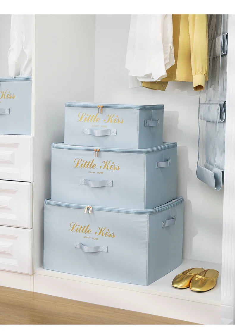 Foldable Storage Box Clothing Quilt Organizer Fabric Caja Organizadora Clothes Container Closet Home Organizer Large Capacity