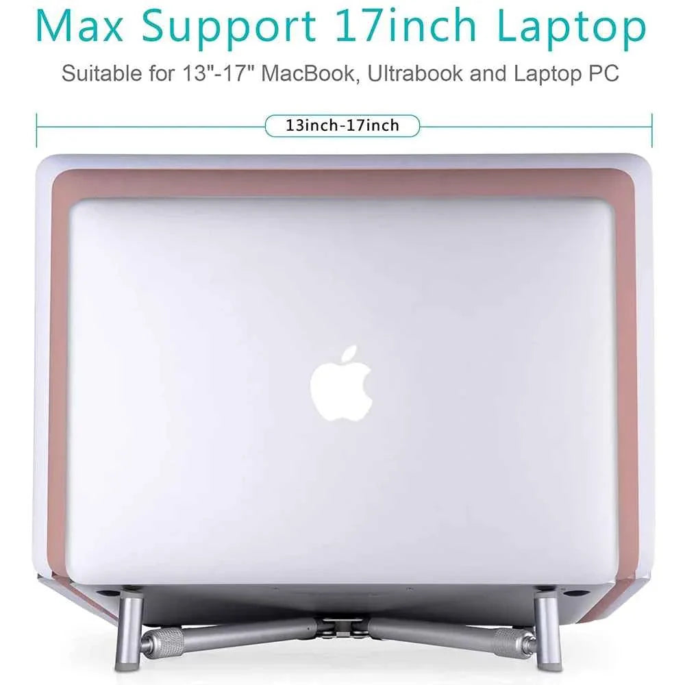 Portable Laptop Stand Aluminum Alloy Holder Foldable Universal Notebook PC Riser Support for Macbook Pro Android 12~17in Laptop