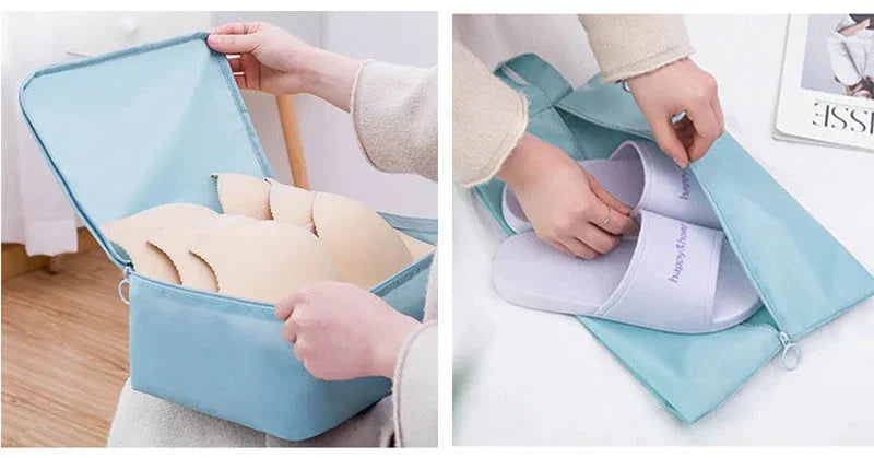 9 Pieces Set Travel Organizer Storage Bags Suitcase Packing Set Storage Cases Portable Luggage Organizer Clothes Shoe Tidy Pouch