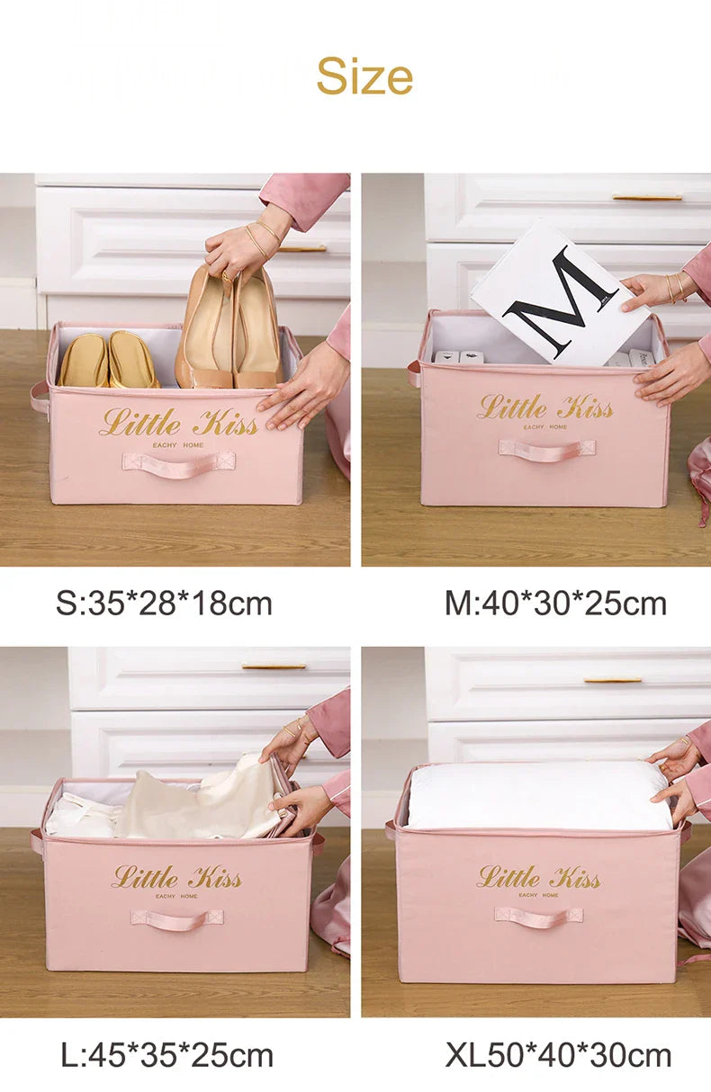 Foldable Storage Box Clothing Quilt Organizer Fabric Caja Organizadora Clothes Container Closet Home Organizer Large Capacity