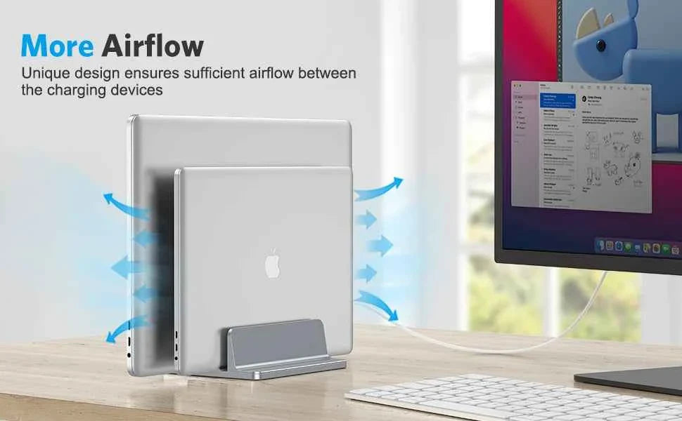 Vertical Laptop Stand Aluminium Adjustable Portable Notebook Mount Support Base Holder For MacBook Pro Air Accessory Book Holder