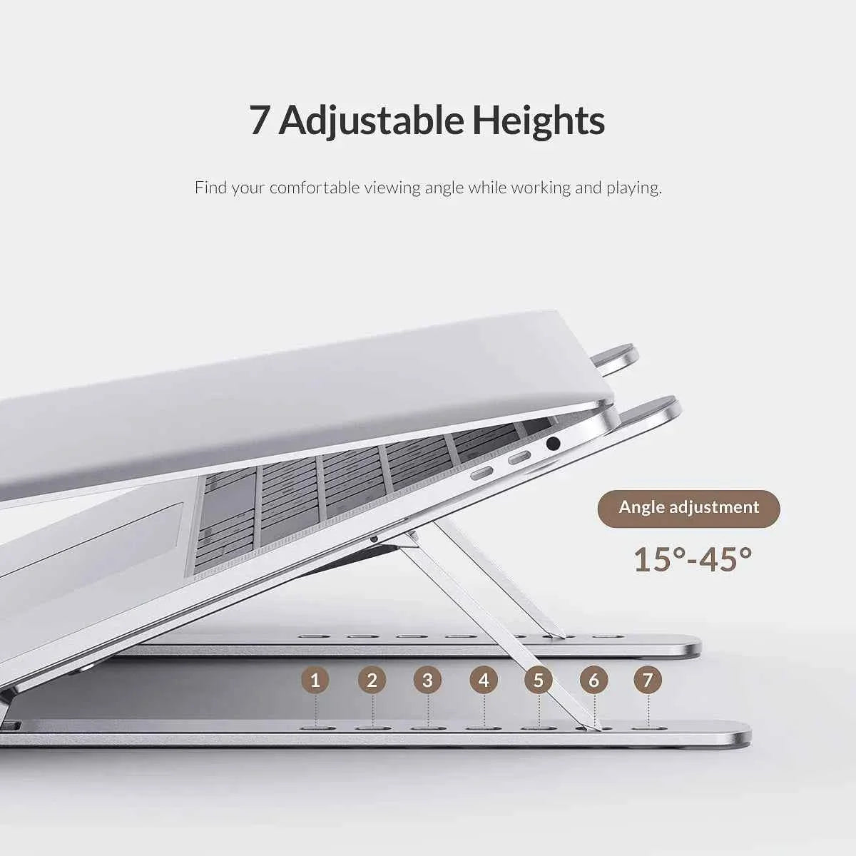 ORICO Foldable Laptop Stand Holder Riser Portable Adjustable Aluminum Notebook Stand Computer Stand 7 Angles for MacBook Tablets