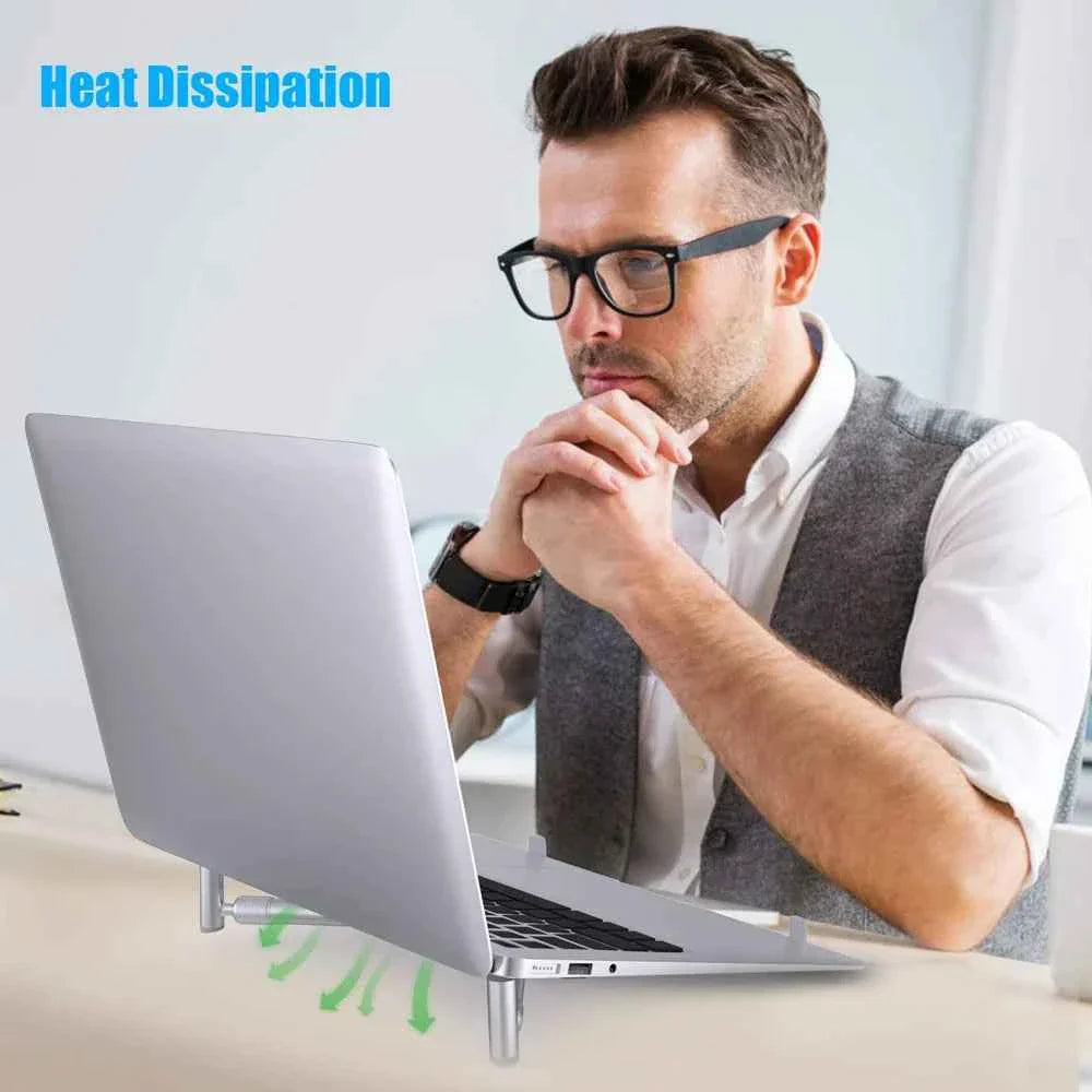 Portable Laptop Stand Aluminum Alloy Holder Foldable Universal Notebook PC Riser Support for Macbook Pro Android 12~17in Laptop