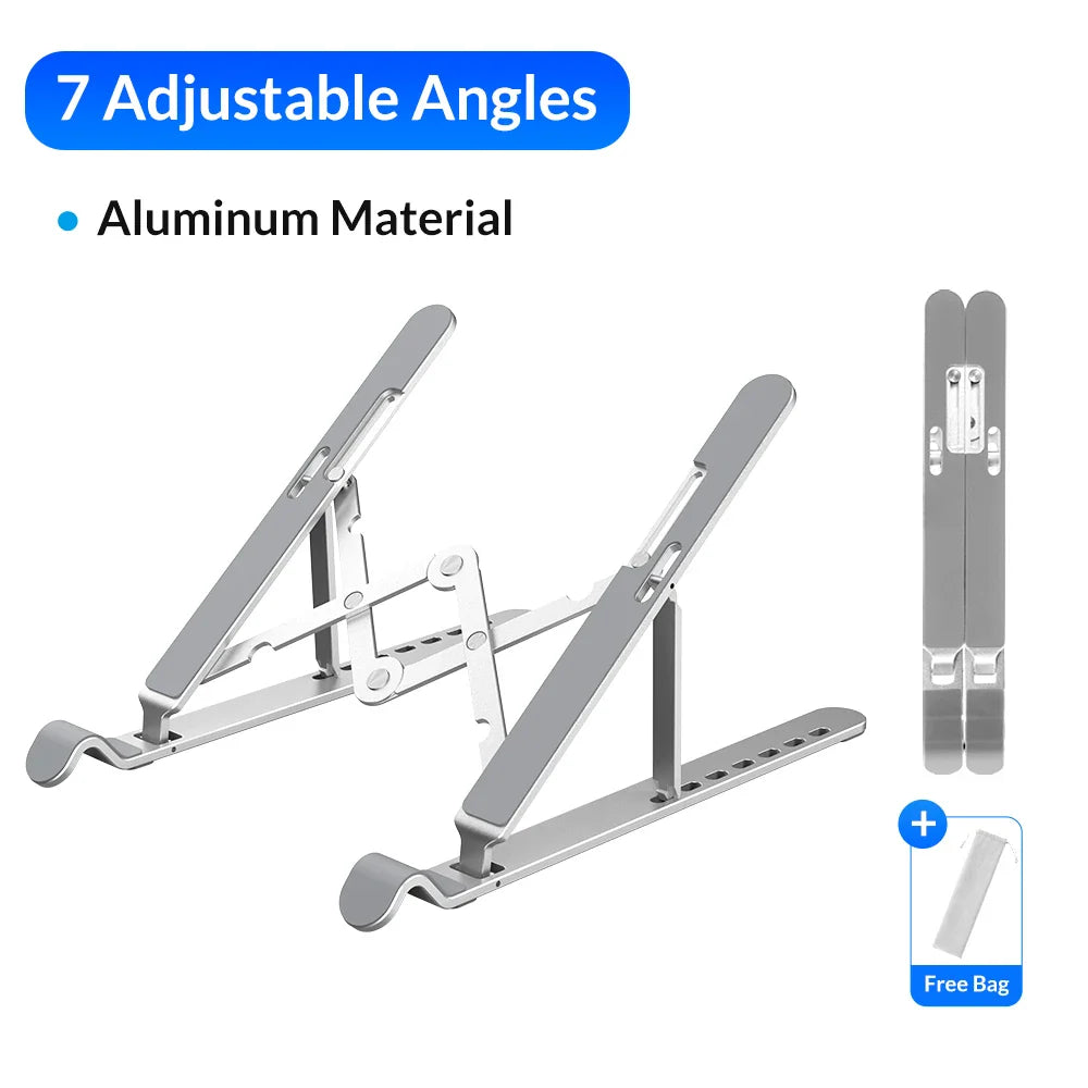 ORICO Foldable Laptop Stand Holder Riser Portable Adjustable Aluminum Notebook Stand Computer Stand 7 Angles for MacBook Tablets