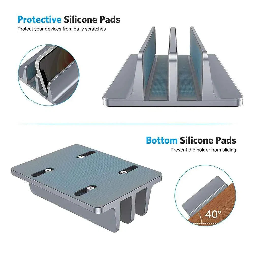 Vertical Laptop Stand Aluminium Adjustable Portable Notebook Mount Support Base Holder For MacBook Pro Air Accessory Book Holder