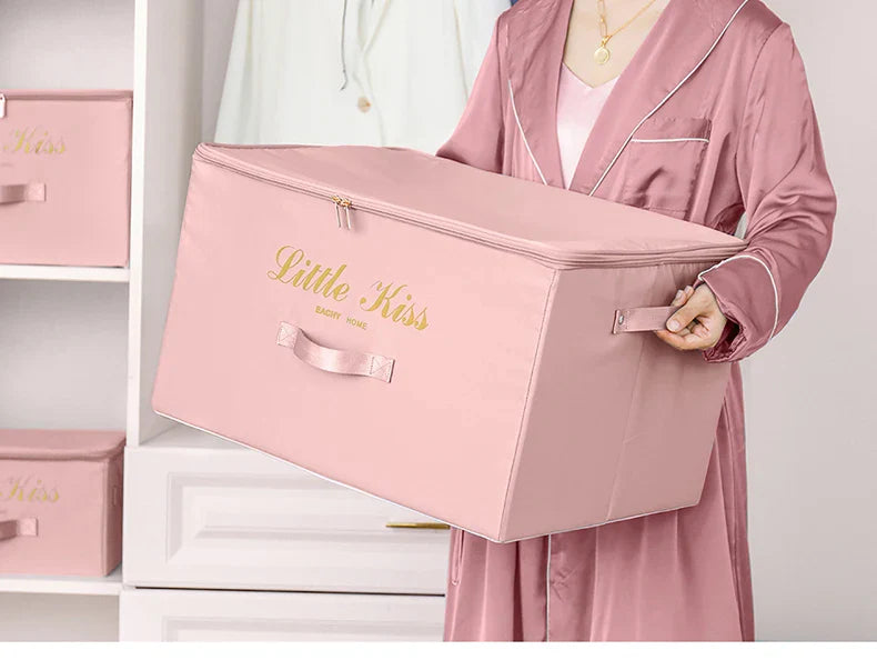 Foldable Storage Box Clothing Quilt Organizer Fabric Caja Organizadora Clothes Container Closet Home Organizer Large Capacity