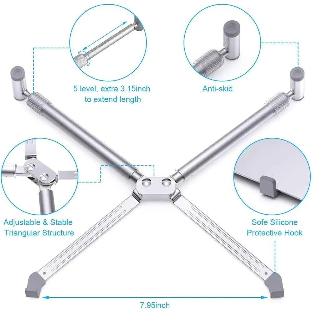 Portable Laptop Stand Aluminum Alloy Holder Foldable Universal Notebook PC Riser Support for Macbook Pro Android 12~17in Laptop