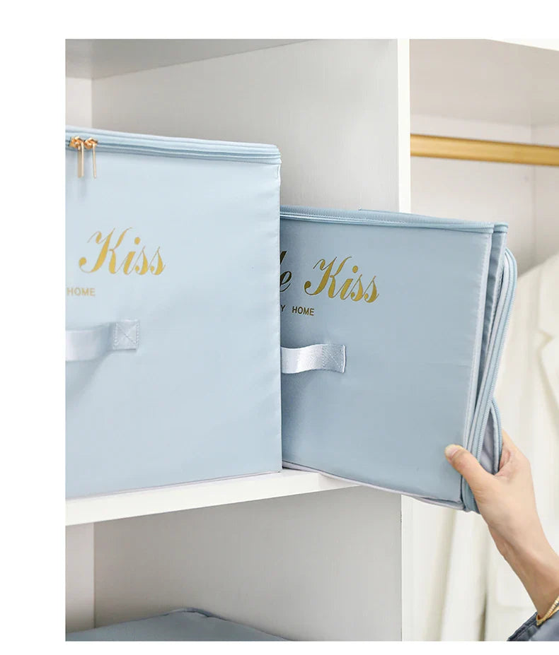 Foldable Storage Box Clothing Quilt Organizer Fabric Caja Organizadora Clothes Container Closet Home Organizer Large Capacity