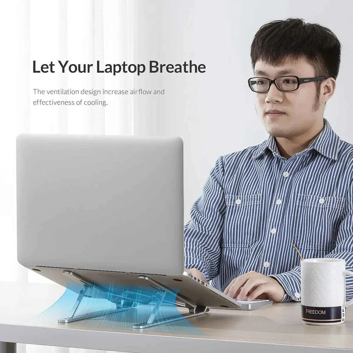 ORICO Foldable Laptop Stand Holder Riser Portable Adjustable Aluminum Notebook Stand Computer Stand 7 Angles for MacBook Tablets