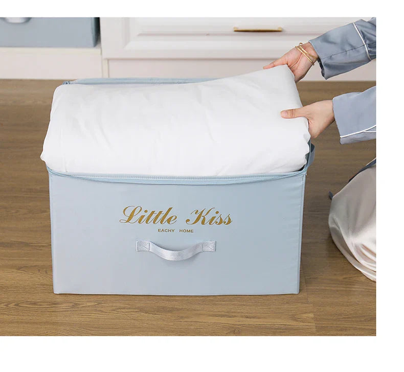 Foldable Storage Box Clothing Quilt Organizer Fabric Caja Organizadora Clothes Container Closet Home Organizer Large Capacity