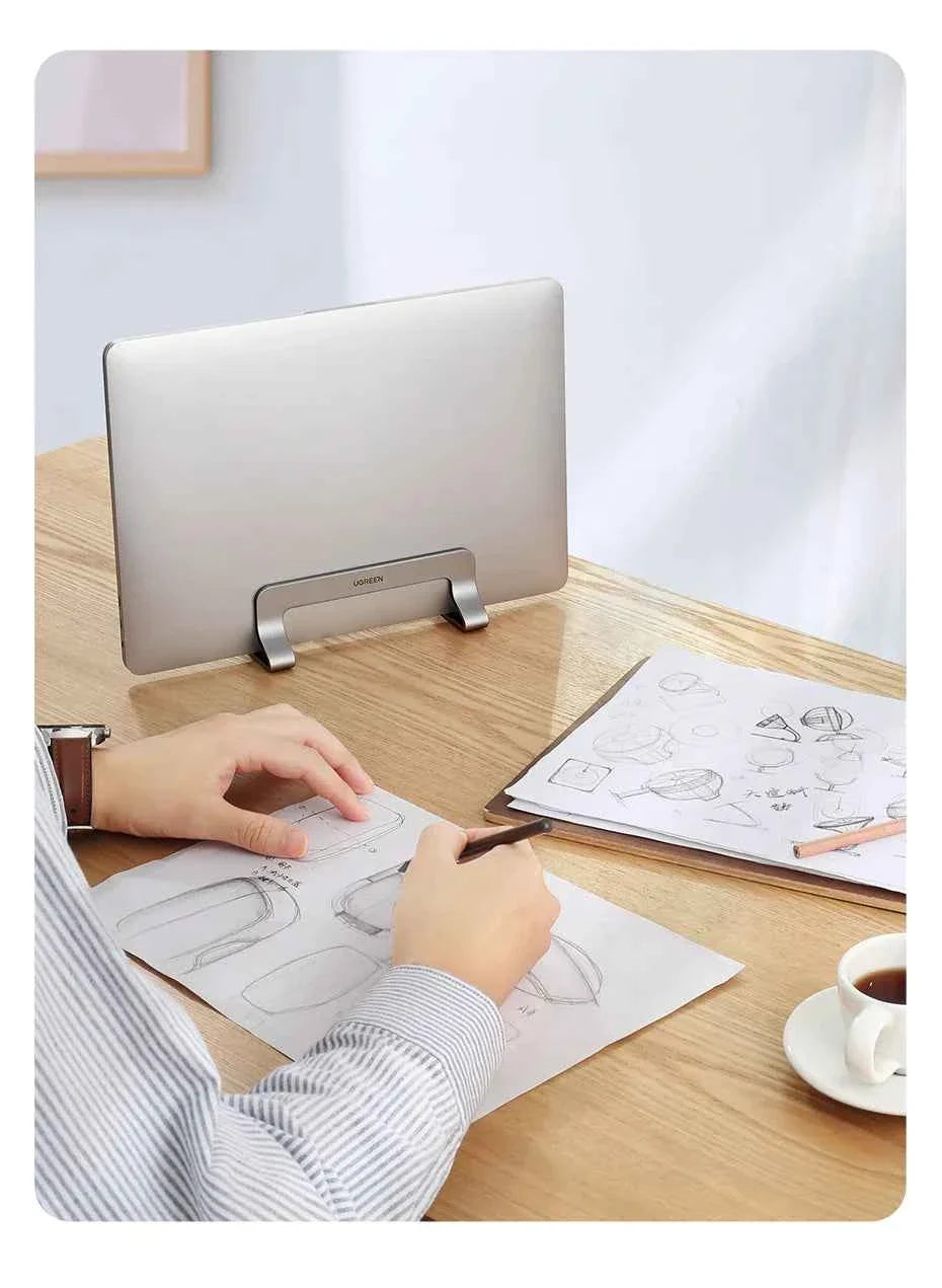 UGREEN Vertical Laptop Stand Holder For MacBook Air Pro Aluminum Foldable Notebook Stand Laptop Support MacBook Pro Tablet Stand