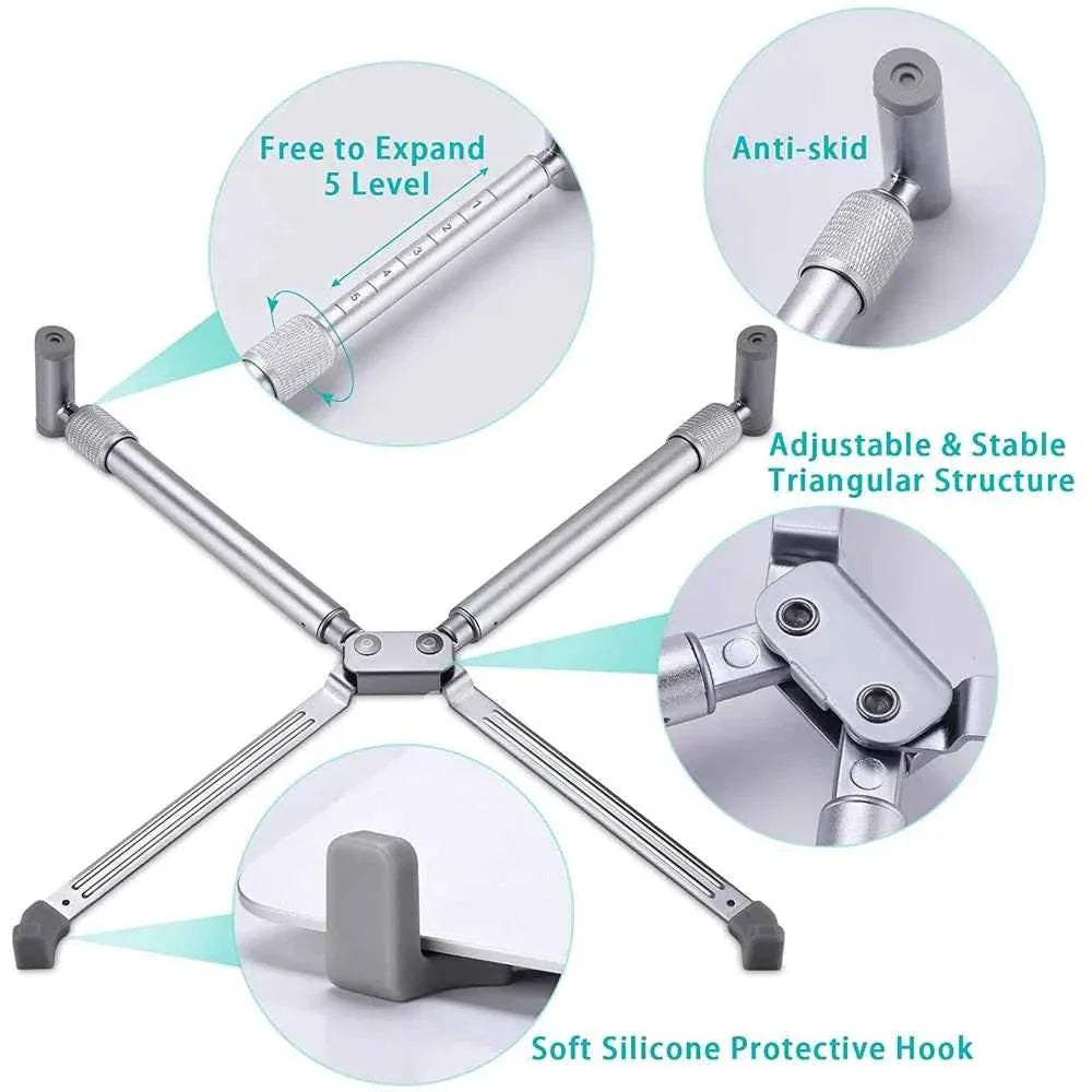 Portable Laptop Stand Aluminum Alloy Holder Foldable Universal Notebook PC Riser Support for Macbook Pro Android 12~17in Laptop