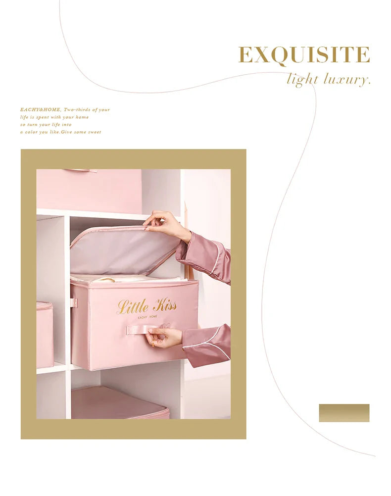 Foldable Storage Box Clothing Quilt Organizer Fabric Caja Organizadora Clothes Container Closet Home Organizer Large Capacity