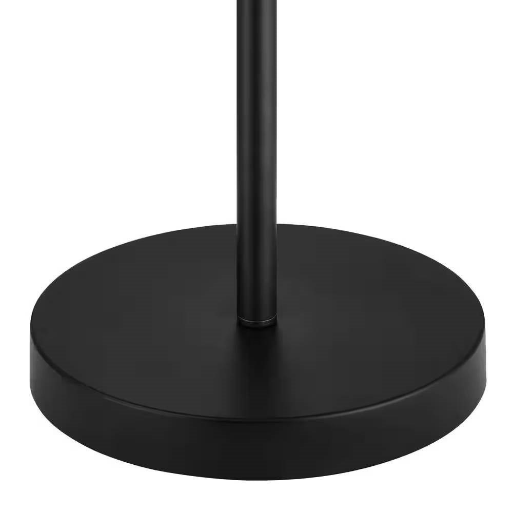 Modern 3-Light Floor Lamp in Black Metal Finish with White Plastic Shades