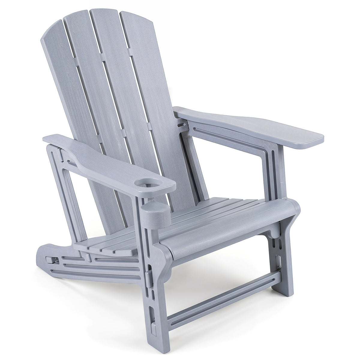 HDPE Adirondack Chairs with Realistic Wood Grain for Backyard Lawn