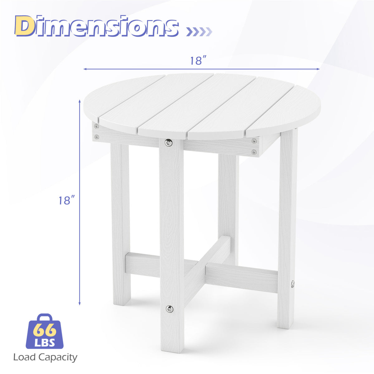 HIPS Adirondack Side Table with Weather-Resistant and Waterproof Top