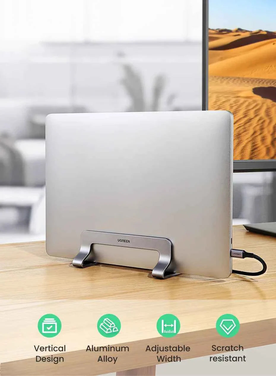 UGREEN Vertical Laptop Stand Holder For MacBook Air Pro Aluminum Foldable Notebook Stand Laptop Support MacBook Pro Tablet Stand