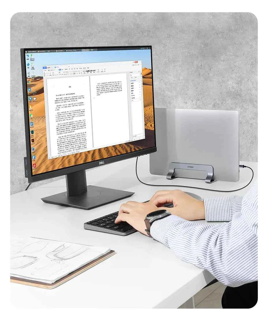 UGREEN Vertical Laptop Stand Holder For MacBook Air Pro Aluminum Foldable Notebook Stand Laptop Support MacBook Pro Tablet Stand