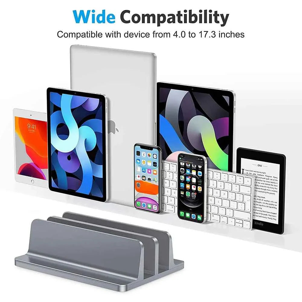 Vertical Laptop Stand Aluminium Adjustable Portable Notebook Mount Support Base Holder For MacBook Pro Air Accessory Book Holder