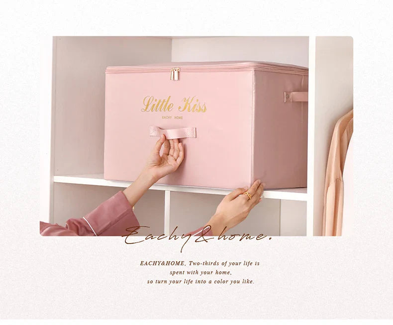 Foldable Storage Box Clothing Quilt Organizer Fabric Caja Organizadora Clothes Container Closet Home Organizer Large Capacity