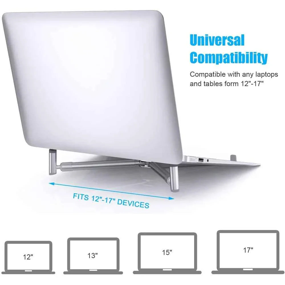 Portable Laptop Stand Aluminum Alloy Holder Foldable Universal Notebook PC Riser Support for Macbook Pro Android 12~17in Laptop