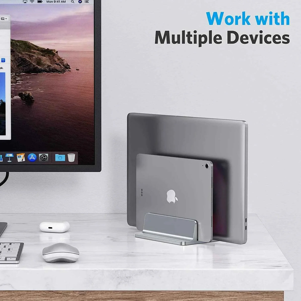 Vertical Laptop Stand Aluminium Adjustable Portable Notebook Mount Support Base Holder For MacBook Pro Air Accessory Book Holder