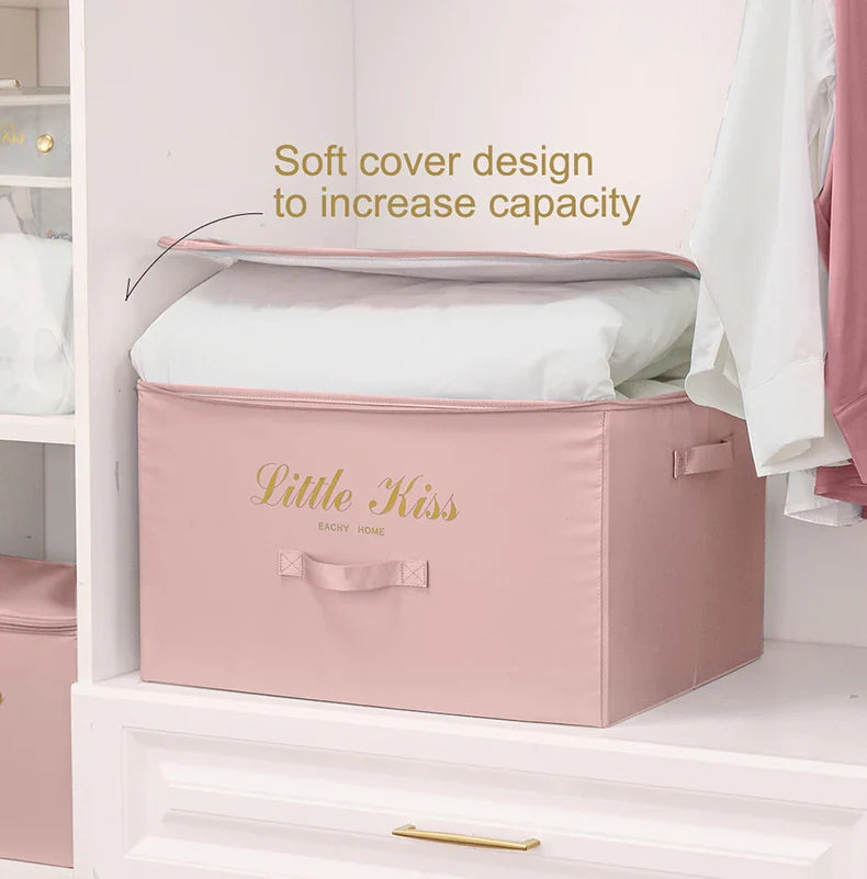 Foldable Storage Box Clothing Quilt Organizer Fabric Caja Organizadora Clothes Container Closet Home Organizer Large Capacity