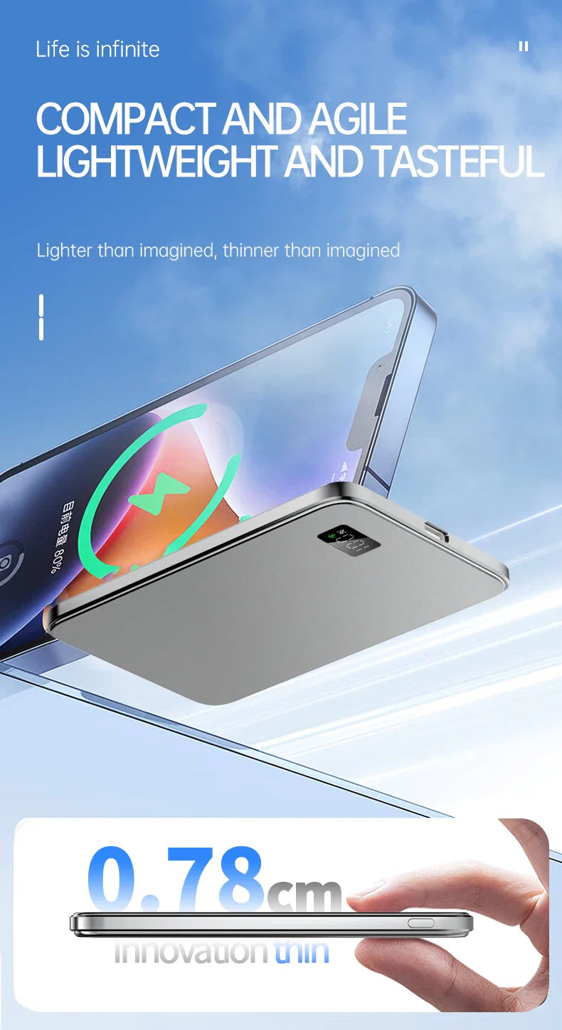 VIVO 50000mAh CCC Certification Thin Power Bank Ultra For MagSafe Magnetic Wireless Fast Charging Portable Battery Display