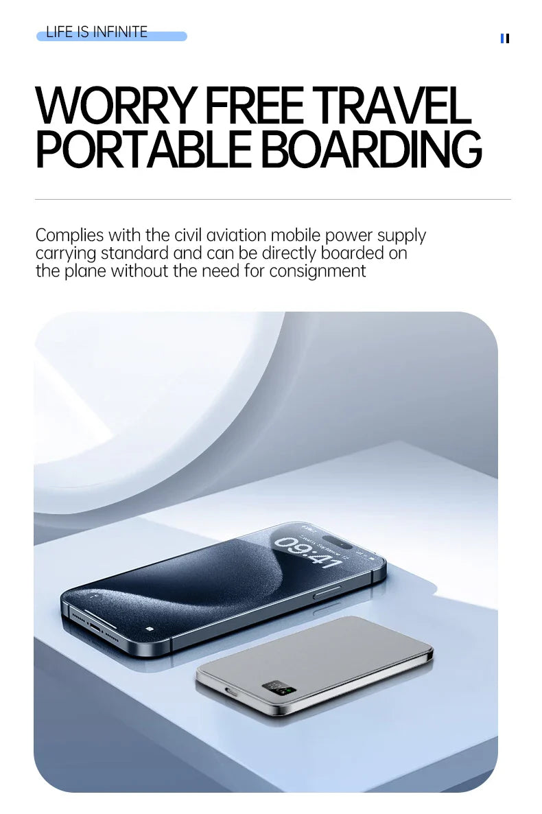 VIVO 50000mAh CCC Certification Thin Power Bank Ultra For MagSafe Magnetic Wireless Fast Charging Portable Battery Display