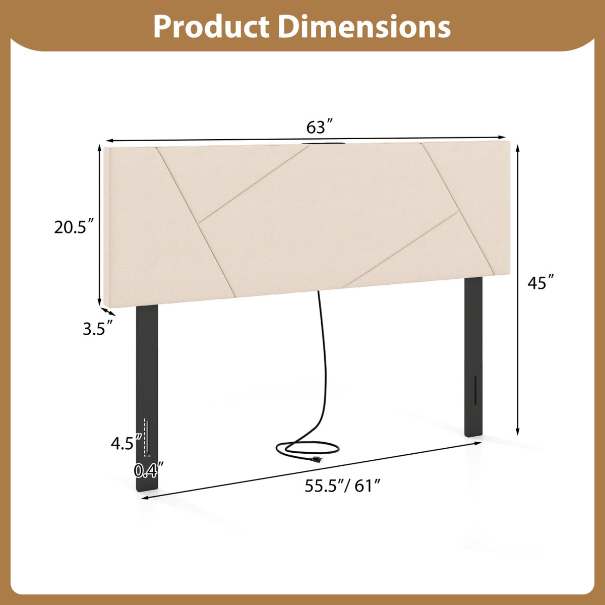 Headboard for Full Size Bed and Queen Geometric Upholstered Head Board