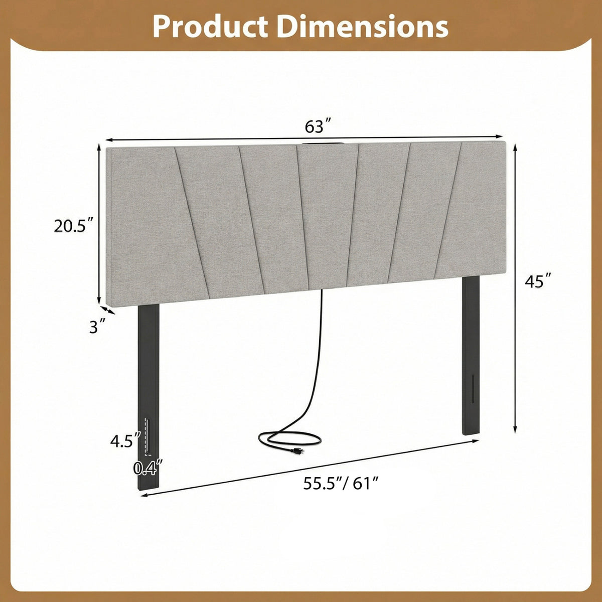 Headboard for Queen and Full Size Bed Geometric Upholstered Head Board