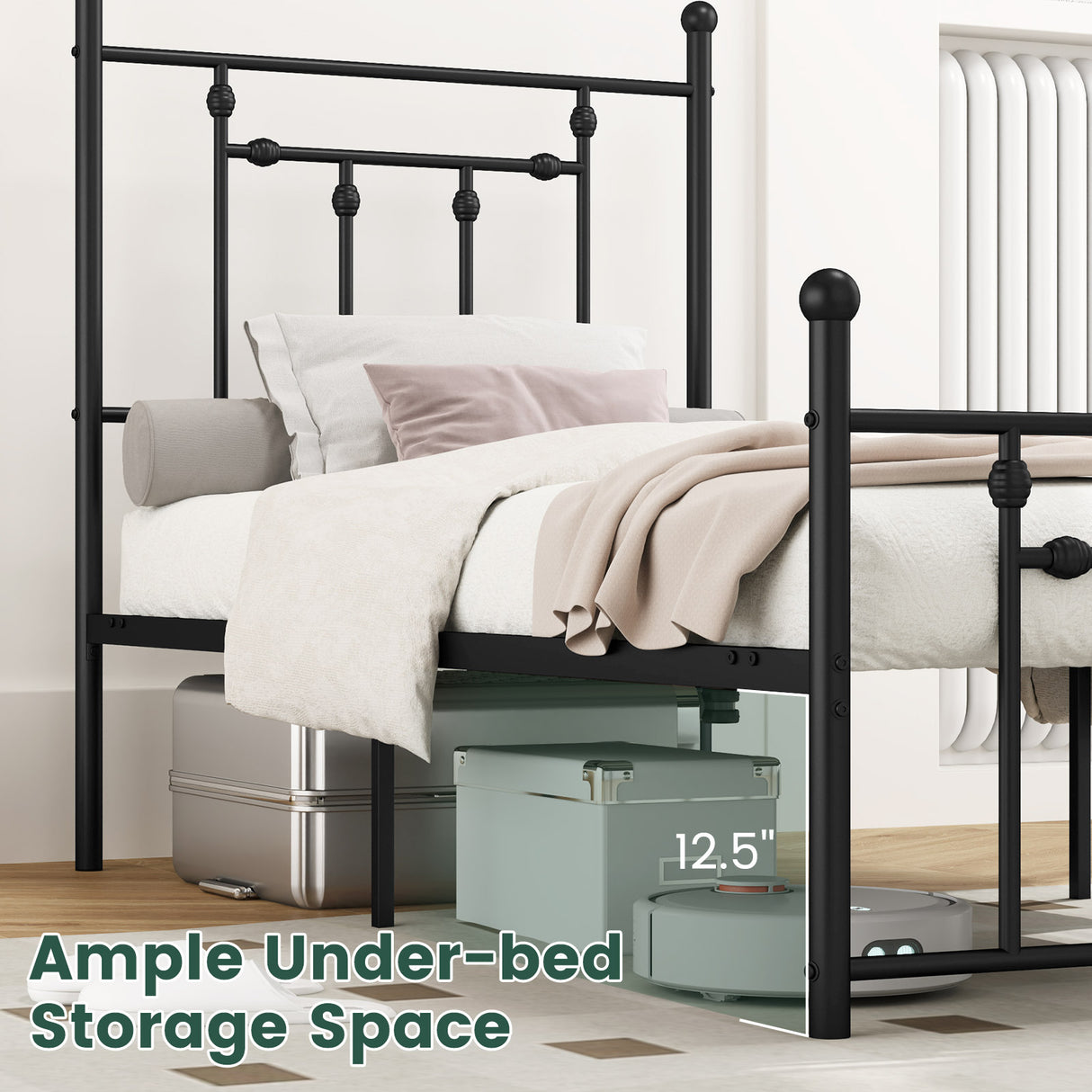 Full/Queen/Twin Size Heavy-duty Metal Bed Frame with Headboard