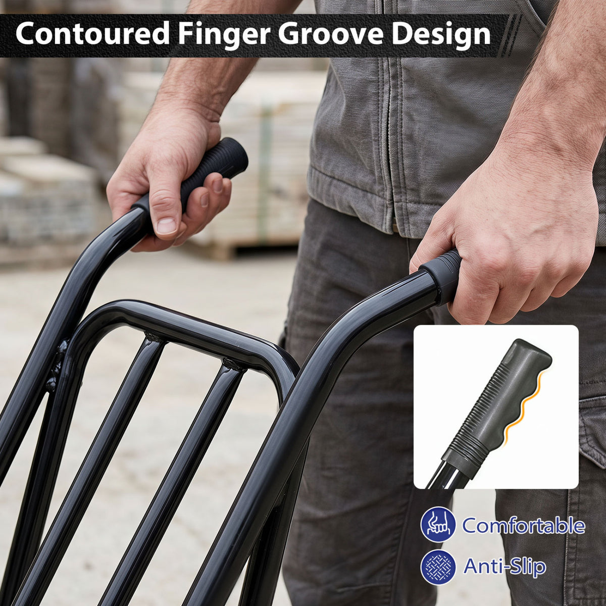 Heavy Duty Hand Truck Dolly with Dual Foldable Nose Plates