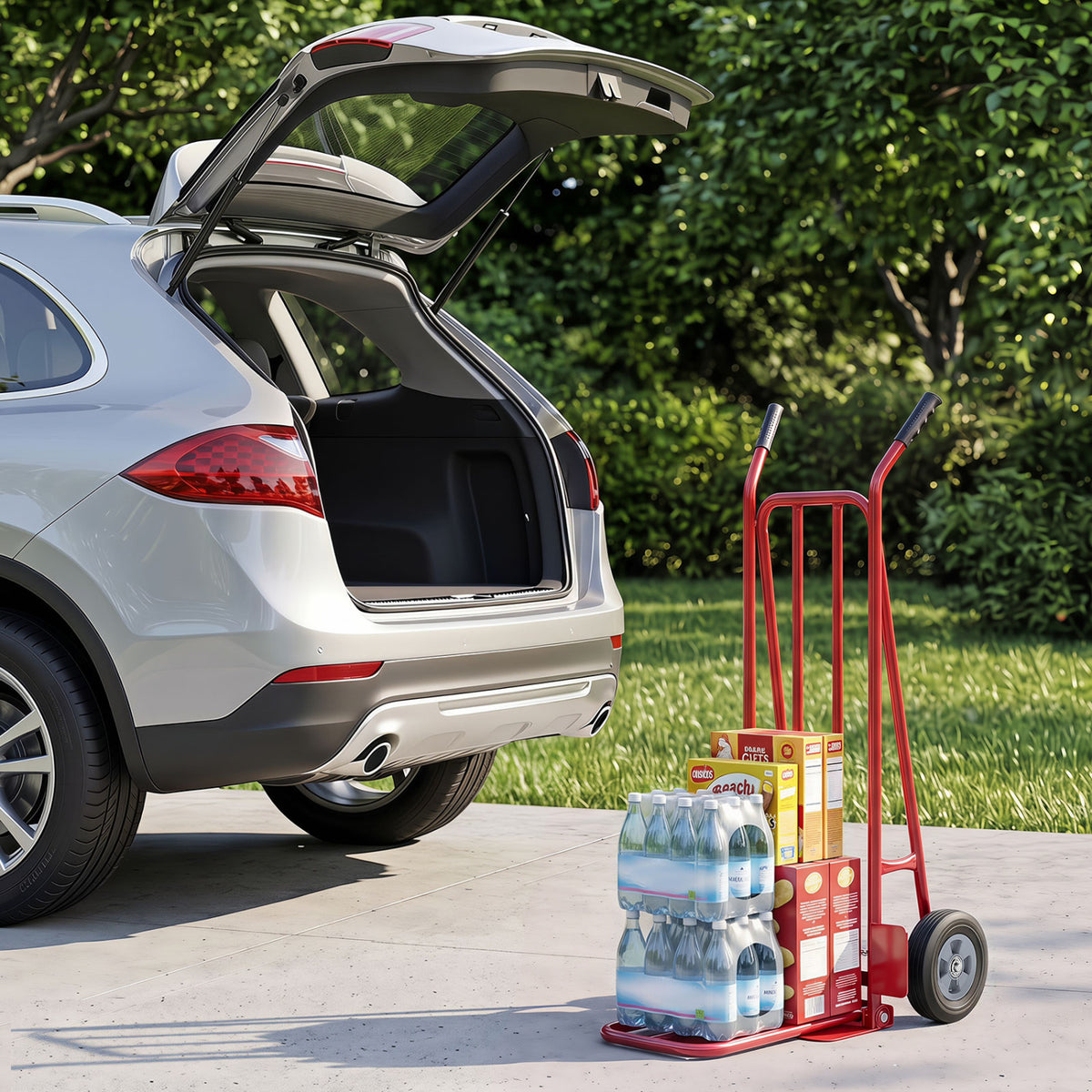 Heavy Duty Hand Truck Dolly with Dual Foldable Nose Plates
