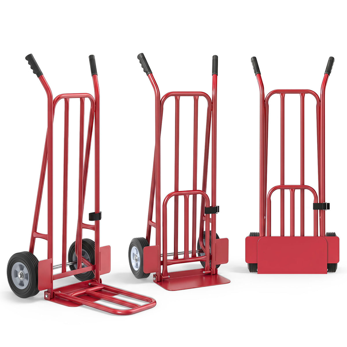 Heavy Duty Hand Truck Dolly with Dual Foldable Nose Plates