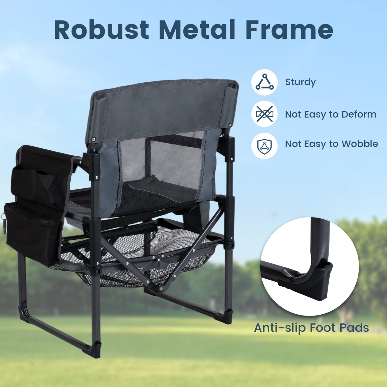Heavy Duty Outdoor Camping Chair with Cup Holder and Bottle Opener