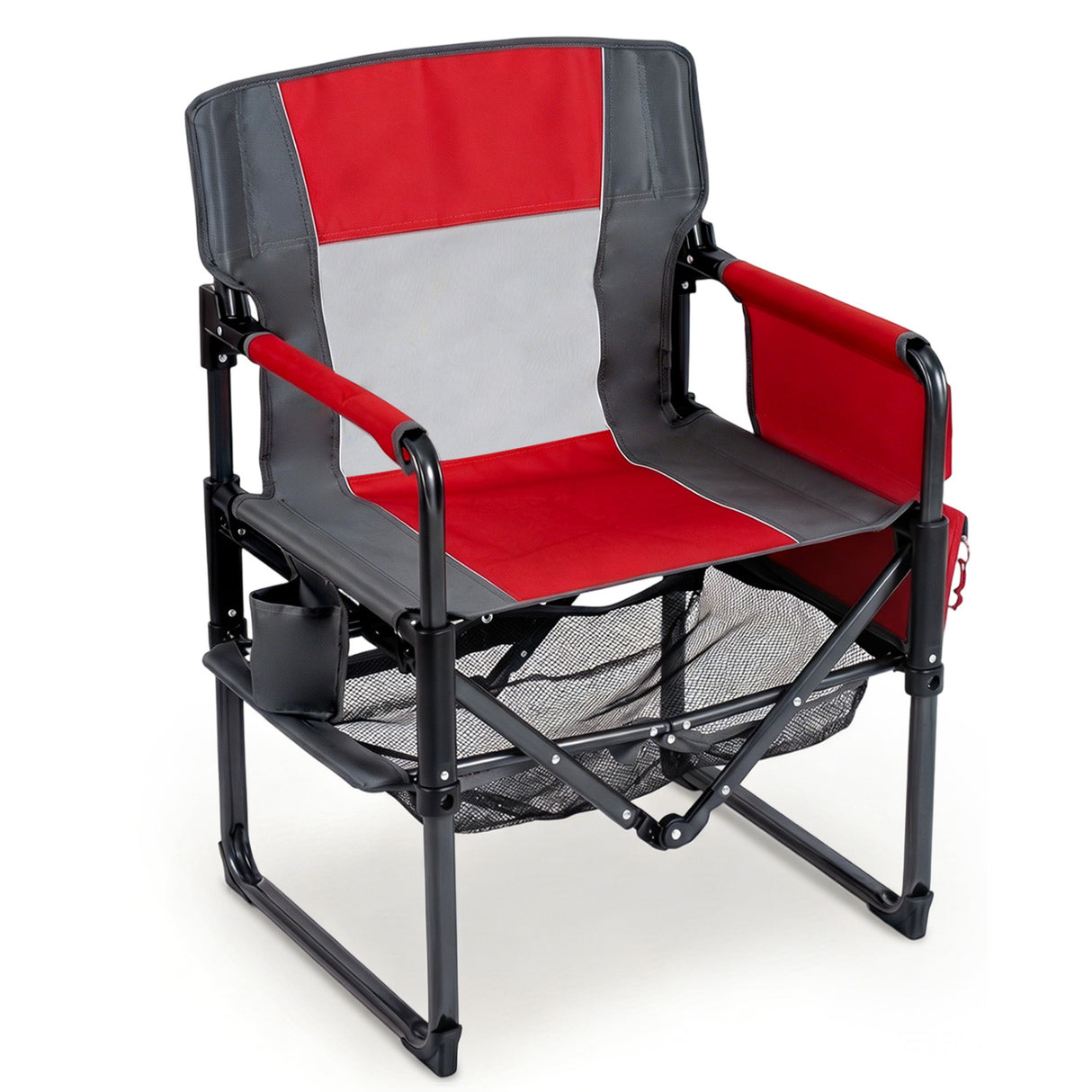 Heavy Duty Outdoor Camping Chair with Cup Holder and Side Pocket