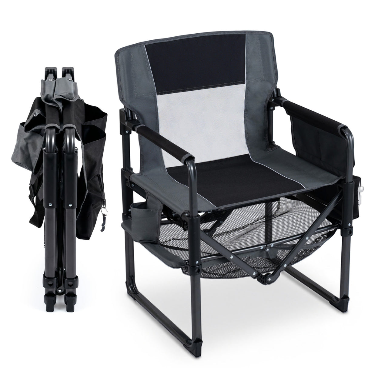 Heavy Duty Outdoor Camping Chair with Cup Holder and Side Pocket