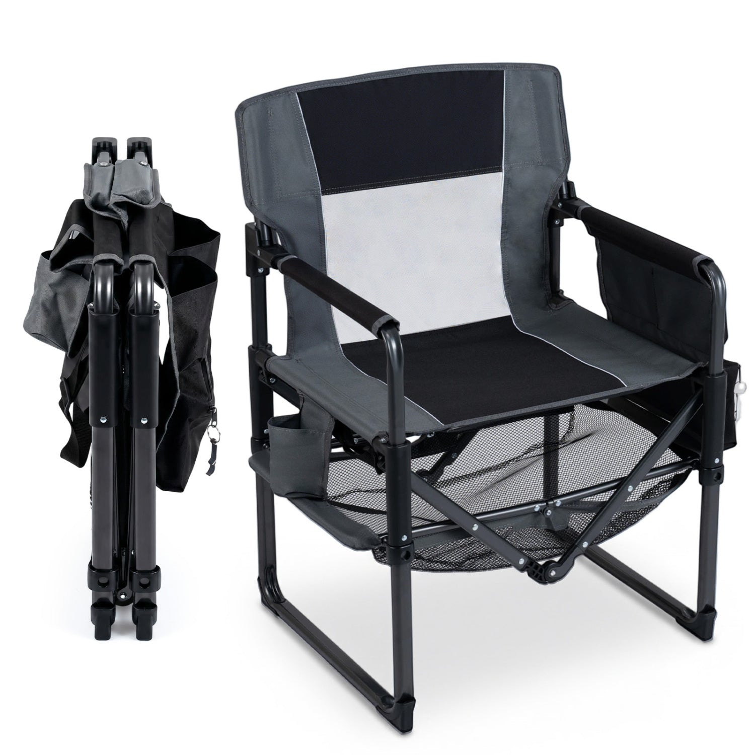 Heavy Duty Outdoor Camping Chair with Cup Holder and Side Pocket