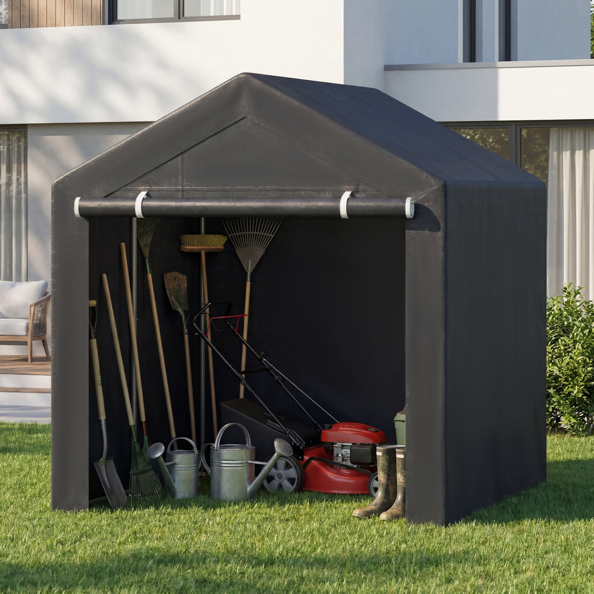 Heavy-Duty Portable Storage Shed with Roll-up Zipper Door