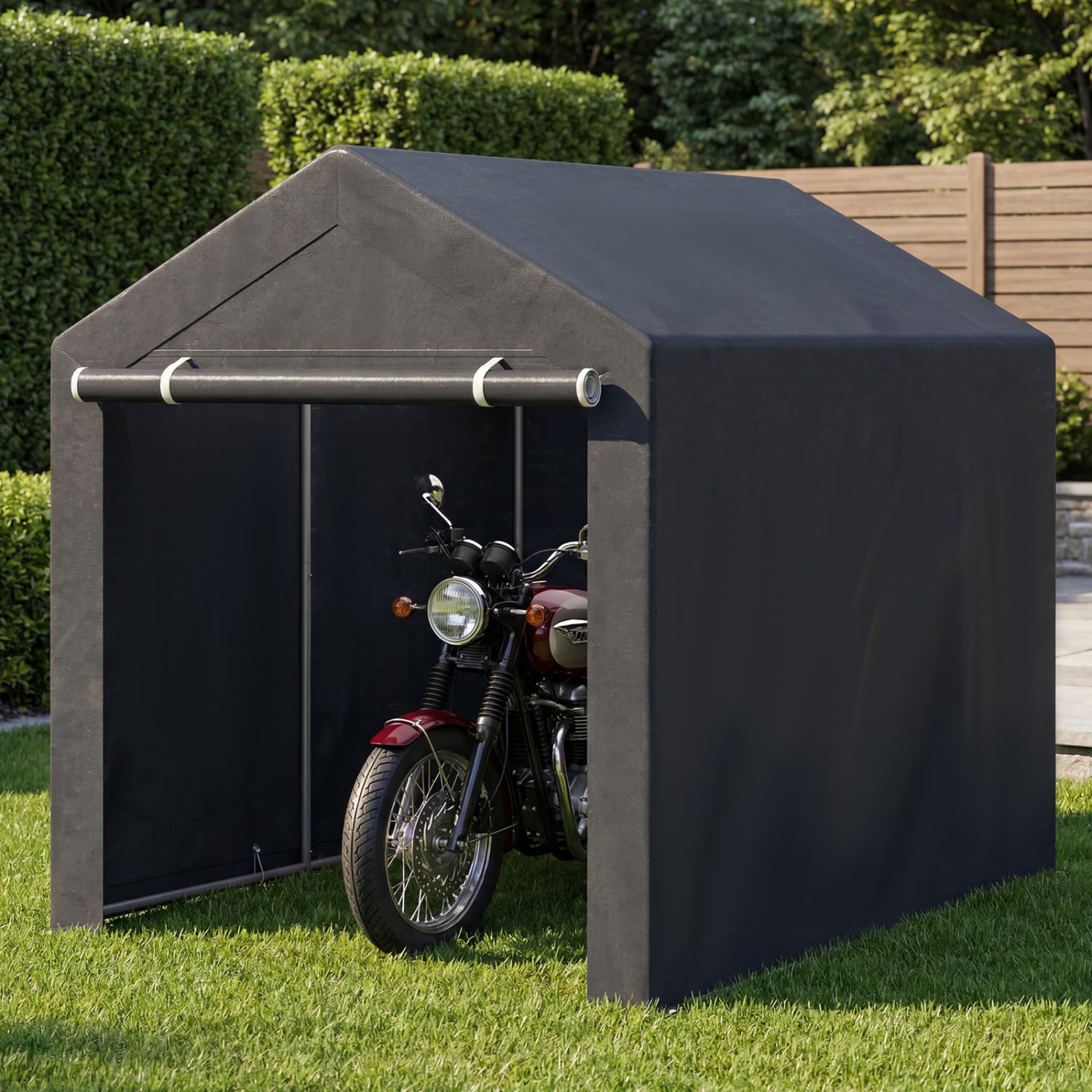 Heavy-Duty Portable Storage Shed with Roll-up Zipper Door